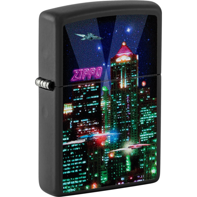 Зажигалка Zippo Cyber City 48506 Black Matte