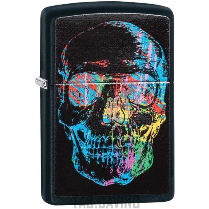 ZIPPO SKULL DESIGN BLACK MATTE 28042